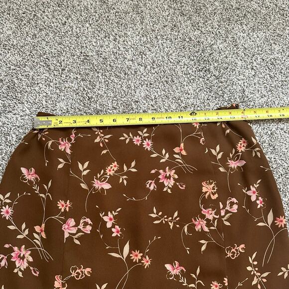 Worth brown floral a-line midi skirt size 12 - Picture 8 of 8